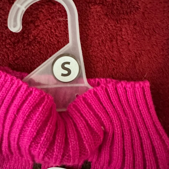 New GLAMOUR TO THE BONE HOT PINK PLAID DOG SWEATER SZ. S - Picture 3 of 3